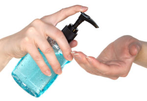 Hand Sanitizer being squirted into hand
