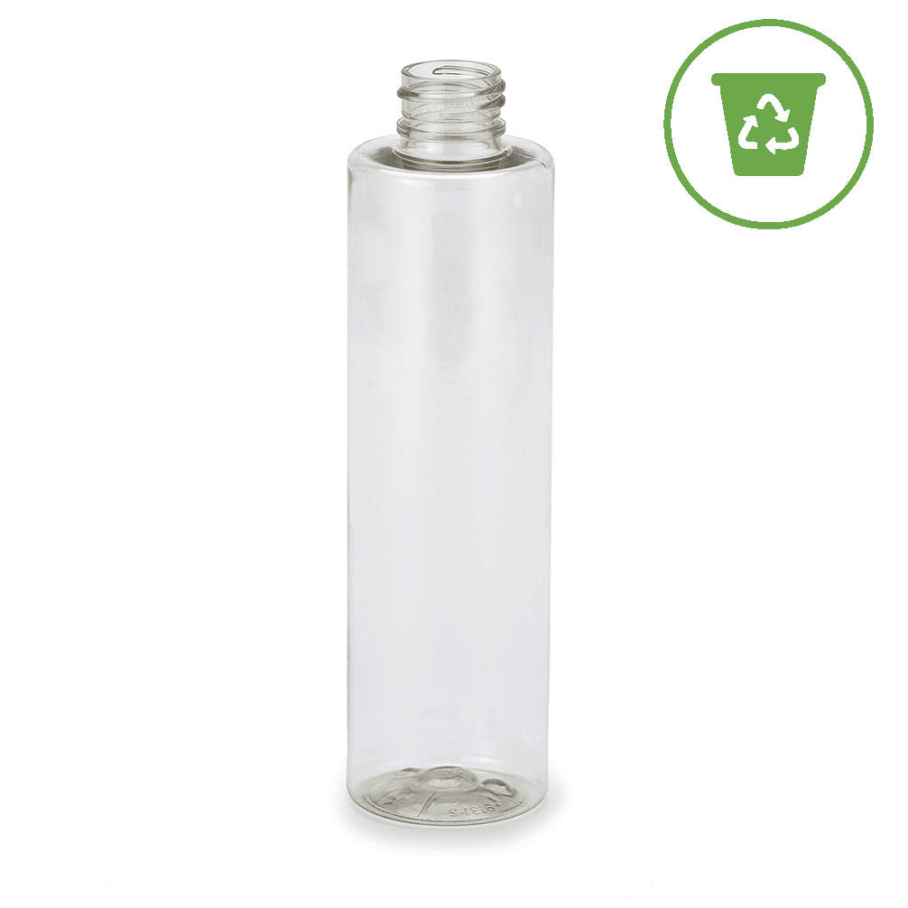 Cylinder Round Clear Bottle Fully Recyclable