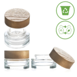 Wood Cap Glass Makeup Jar Recyclable and Replaceable