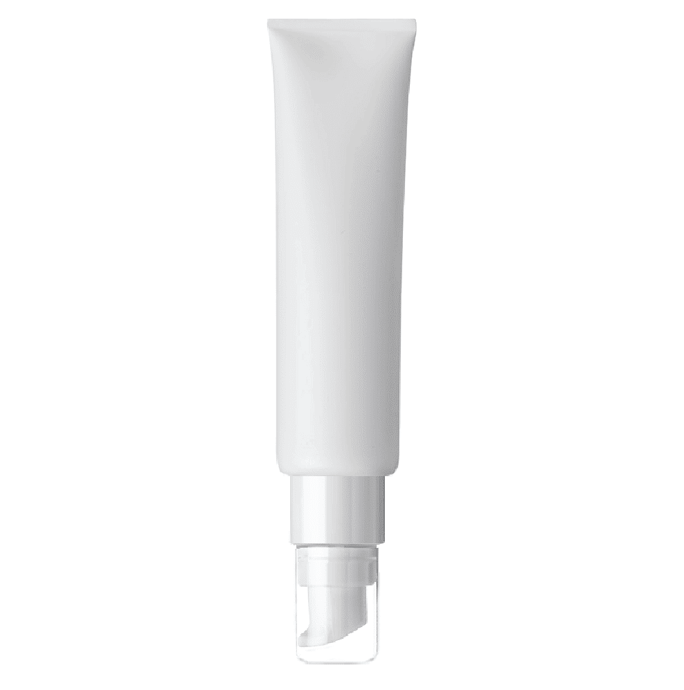 Tall white tube with airless pump